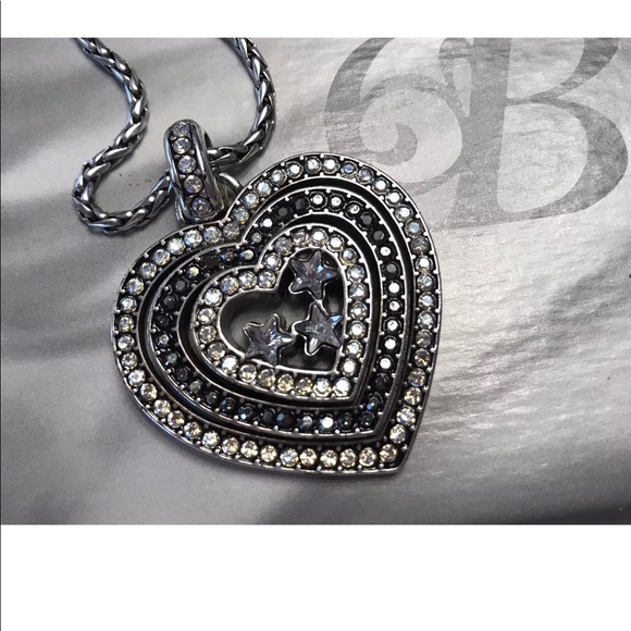 Retired Brighton STAR LIGHT Heart Pendant Necklace - Picture 5 of 8